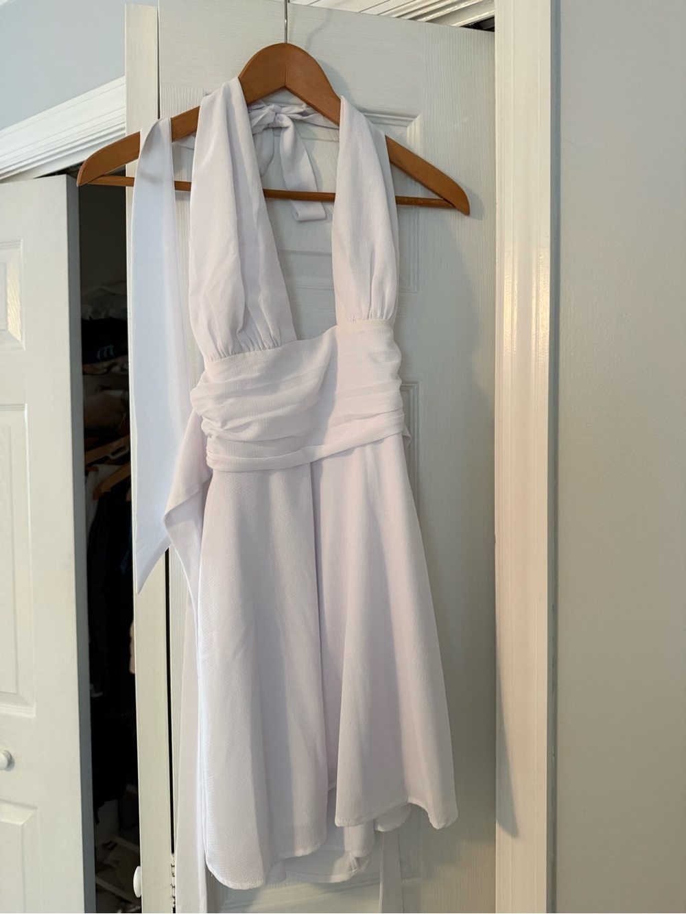 Lucy in the Sky white halter dress